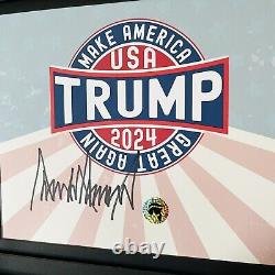 Authentique Donald Trump Autographe Signature Image signée MAGA avec COA