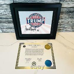 Authentique Donald Trump Autographe Signature Image signée MAGA avec COA