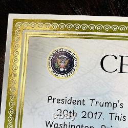 Authentique Donald Trump Inauguration Autographe Photo Signée avec COA