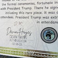 Authentique Donald Trump Inauguration Autographe Photo Signée avec COA