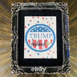 Authentique Donald Trump Photo encadrée signée avec certificat d'authenticité MAGA RNC