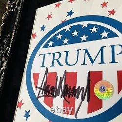 Authentique Donald Trump Photo encadrée signée avec certificat d'authenticité MAGA RNC