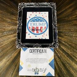 Authentique Donald Trump Photo encadrée signée avec certificat d'authenticité MAGA RNC