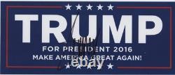 Autocollant de campagne pour pare-chocs signé par Donald J. Trump en 2016