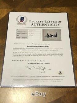 Autographe Signé Donald Trump, Signature 8x10 Encadrée, Bas Coa, Beckett, 45e Président Américain