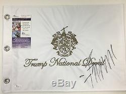 Autographe Signé Par Donald Trump Drapeau National Du Président Doral Golf 2016: Preuve! Jsa