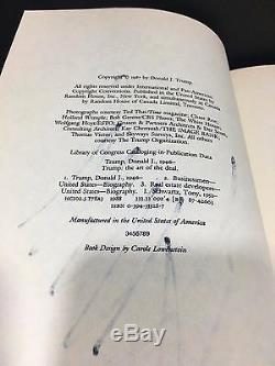 Autographe Signé Par Donald Trump L'art Du Deal 1ère Edition Livre 1987 Jsa Rare