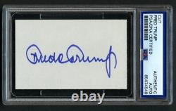 Autographe signé de Fred Trump 2x4 Découpe Père de Donald Trump PSA Slab