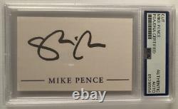 Autographe signé de Mike Pence, vice-président de Trump, 2.25x3.5 coupé PSA, expédition gratuite.