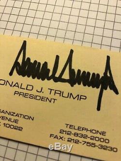 Autographed Donald J. Trump Vintage Signé Rare Carte De Visite Inverse Japonais