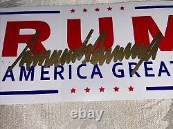 Autographié Trump Signé À La Main Maga Bumper Sticker