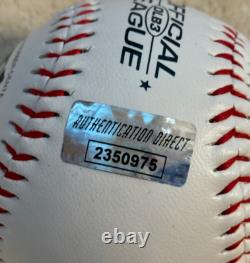BALLE DE BASEBALL DE LA LIGUE RAWLINGS OFFICIELLE SIGNÉE PAR DONALD TRUMP avec certificat d'authenticité