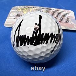BALLE DE GOLF SIGNÉE DONALD TRUMP Signature du Président 45-47 Hologramme MAGA COA
