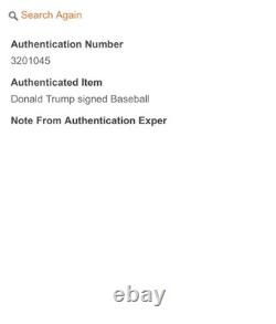 Balle de baseball signée à la main par POTUS DONALD TRUMP avec certificat d'authenticité ! Avec étui