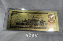 Billet de banque en plastique en feuille d'or de 100 $ signé par Charlie Kirk et Donald Trump