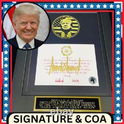 CARTE DE VŒUX AUTHENTIQUE DE DONALD TRUMP SIGNATURE EN OR ÉDITION