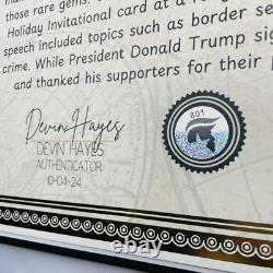 CARTE DE VŒUX AUTHENTIQUE DE DONALD TRUMP SIGNATURE EN OR ÉDITION