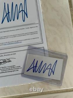 CARTE DE VISITE SIGNÉE PAR LE PRÉSIDENT DONALD TRUMP AVEC CERTIFICAT D'AUTHENTICITÉ EXCELLENTE EXPOSITION