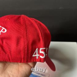 CASQUETTE MAGA SIGNÉE À LA MAIN PAR DONALD TRUMP 45-47 Président Rendre l'Amérique Grande HOLO COA