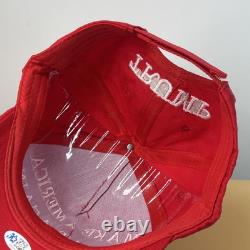 CASQUETTE MAGA SIGNÉE À LA MAIN PAR DONALD TRUMP 45-47 Président des États-Unis Hologramme Auto COA