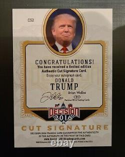 Carte Autographe Trump Signature Coupée Or 2016 Décision Président Carte Rookie