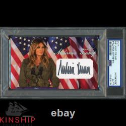 Carte personnalisée 3x5 signée par Melania Trump PSA DNA Slab Auto de la femme de Donald C4476