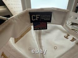 Casquette MAGA blanche/or dorée SIGNÉE PAR LE PRÉSIDENT Donald J. Trump RARE