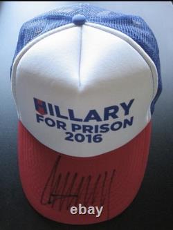 Casquette MAGA signée par Donald Trump, authentique avec autographe, LOA/COA, Hillary en prison 2016