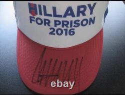Casquette MAGA signée par Donald Trump, authentique avec autographe, LOA/COA, Hillary en prison 2016