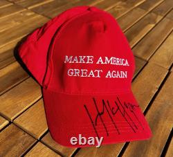 Casquette MAGA signée par Hulk Hogan, Donald Trump, Hulkamania, vendeur fiable, WWE HOF B