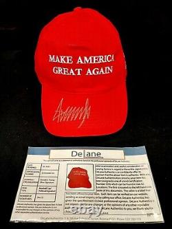 Chapeau Signé À La Main Par Le Président Trump Avec Signature Très Propre De L'aco