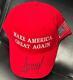 Chapeau à Visière Signé Par Donald Trump Make America Great Again Et Certificat D'authenticité