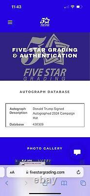 Chapeau de campagne signé autographié par Donald Trump 45-47 Make America Great Again