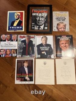 Collection de magazines Esquire 2016 signée par Donald Trump et lettre rare