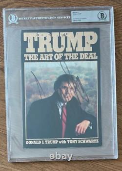 Couverture de livre signée par Donald Trump avec autographes Beckett BAS, Président PSA, Politique