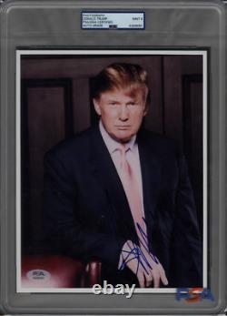 DONALD TRUMP 45ème et 47ème Président des États-Unis Photo dédicacée 8 x 10 PSA MINT 9