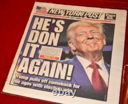 DONALD TRUMP Autographe de Président Signé, COA UACC RD#228 CADRE, CHAPEAU, COLLECTION