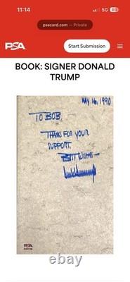 DONALD TRUMP PSA SIGNÉ / AUTOGRAPHIÉ Note Lettre Page de livre Découpée ALS Autographe
