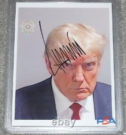 DONALD TRUMP Photo de dossier d'arrestation signée à la main 8x10 + Autographe authentifié PSA