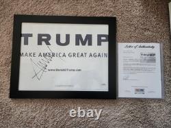 DONALD TRUMP Signature Manuscrite Panneau Make America Great Again + Authentifié par PSA