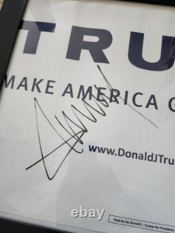 DONALD TRUMP Signature Manuscrite Panneau Make America Great Again + Authentifié par PSA