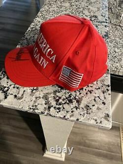 Dédicacée Maga Hat (donald J Trump Autograph) Make America Great Encore Une Fois