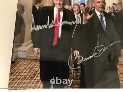 Dédicacée Président Donald Trump Et Barack Obama 8x10 Double Photo Dédicacée