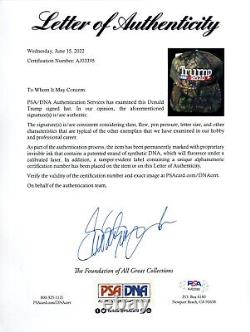 Donald J. Trump A Signé Autographié Camo Chapeau Militaire De Camionneur Cap Psa Adn