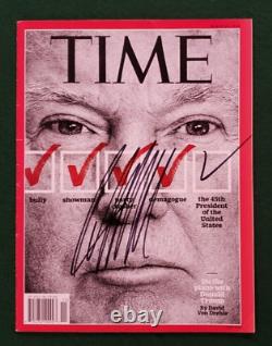 Donald J. Trump Authentic Signé 2016 Time Magazine Autographié Coa