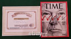 Donald J. Trump Authentic Signé 2016 Time Magazine Autographié Coa