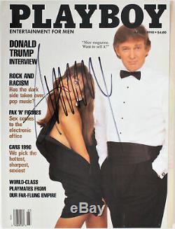 Donald J. Trump Authentique Signé Mars 1990 Playboy Magazine Psa / Dna # Ad00407