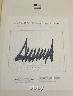 Donald J Trump Crippled America Book Signé Avec Coa Autographed #5455 Hardcover