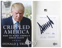 Donald J. Trump Livre Relié Signé Authentiquement 'America Handicapée' LE JSA #ZZ07292