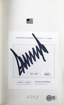Donald J. Trump Livre Relié Signé Authentiquement 'America Handicapée' LE JSA #ZZ07292